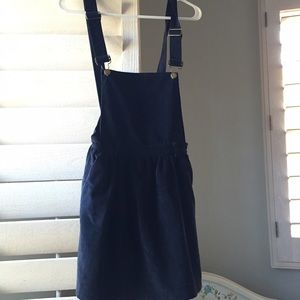 black corduroy overall dress