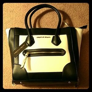 Christian Siriano black and white purse