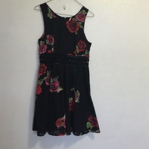 Floral Printed Cutout Skater Dress