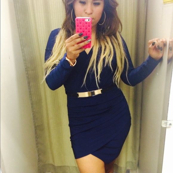 Navy blue long sleeve dress