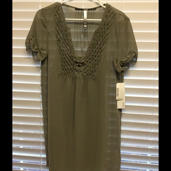 Sheer Army Green Kensie Dress