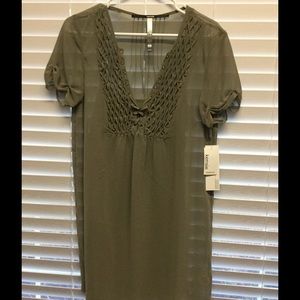 Sheer Army Green Kensie Dress