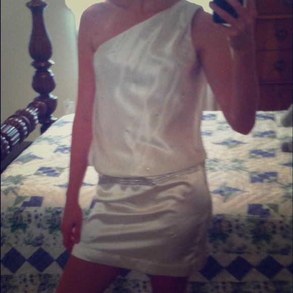 Ivory Silky Toga Dress