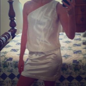 Ivory Silky Toga Dress