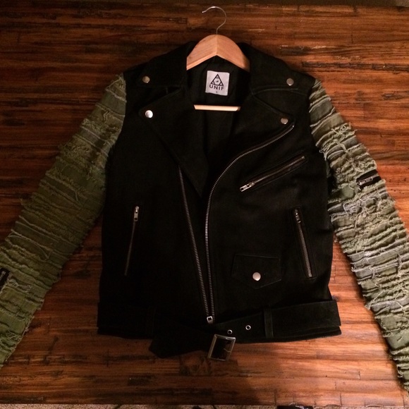 UNIF Strips Leather Rider Jacket