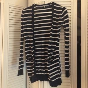 Navy & white striped Charlotte Russe Cardigan