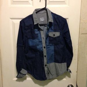 Denim shirt colorblock