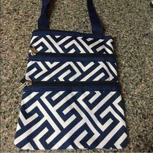 GAME DAY SALE! Navy greek key crossbody hipster