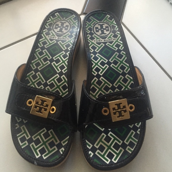 Dark navy blue Tory burch sandals 7M