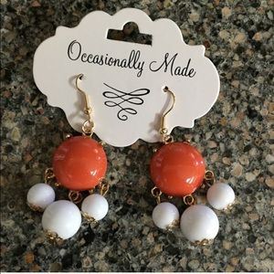 GAME DAY SALE! Orange and white bubble earrings