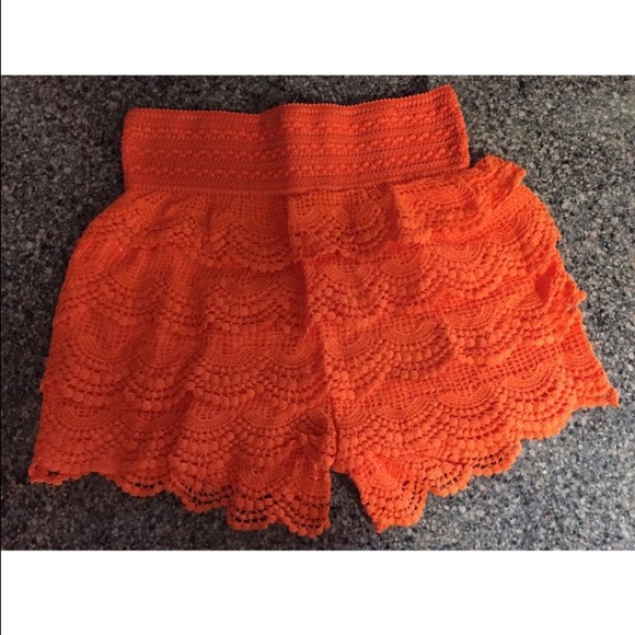 GAME DAY SALE! Orange scalloped shorts