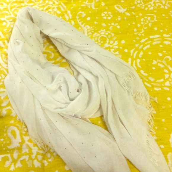 White Studded Scarf