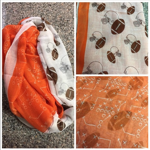Orange football theme infinity scarf