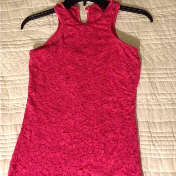 Medium hot pink Bebe lace top