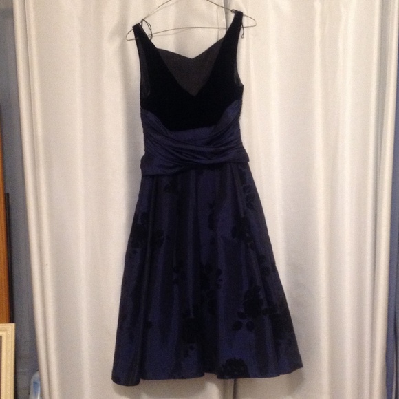 Royal Blue & Black Evening Dress