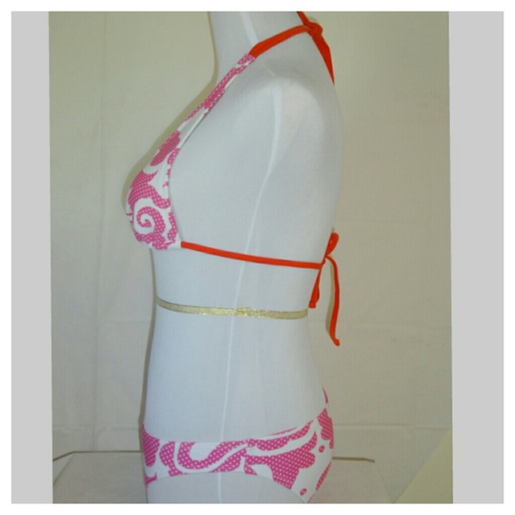 🎉HP🎉NWT 2 Piece Pink & White Polka Dot Bikini - Picture 2 of 3