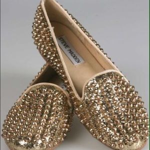Gold Studded Steve Madden Loafers