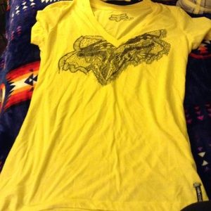Like new canary yellow fox racing shirt