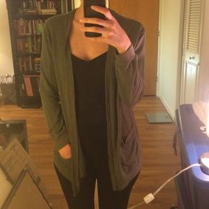 Cozy olive green cardigan