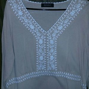 Knit Plus Embroidery Tan Sweater
