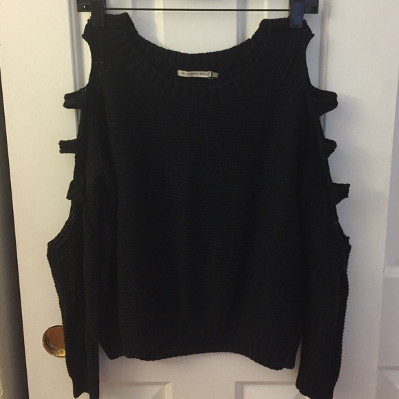Black cut-out arms sweater