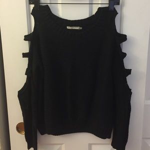 Black cut-out arms sweater