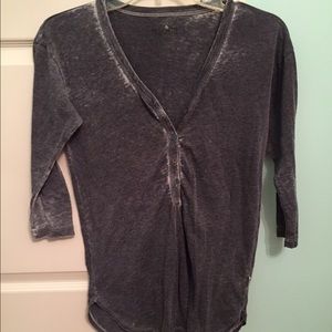 Charcoal burned out baseball tee