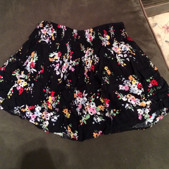 Black Floral Skirt