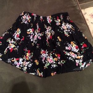 Black Floral Skirt