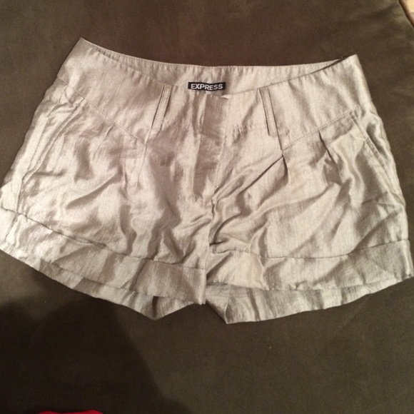 Silver rayon shorts