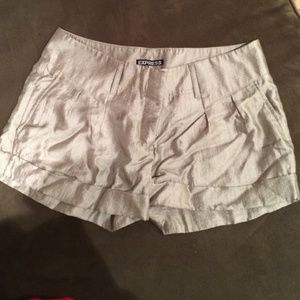 Silver rayon shorts