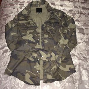 Forever 21 camo button down