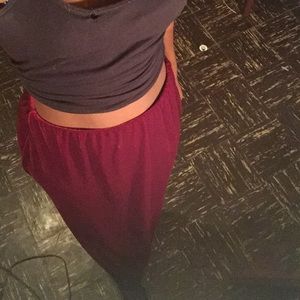 Vintage Suede Long High Waisted Skirt