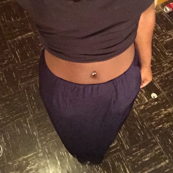 Navy Spandex Long Skirt