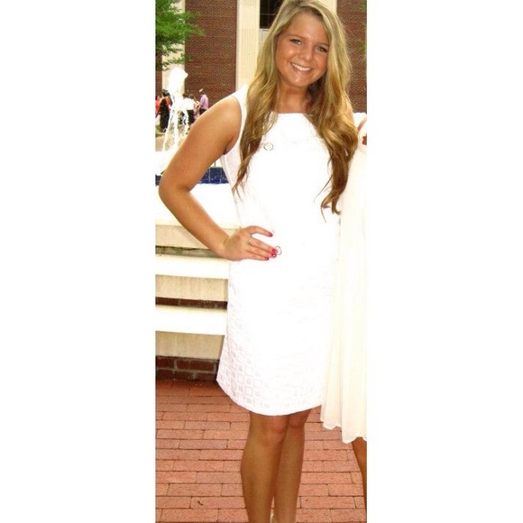 White Dress with gold buttons