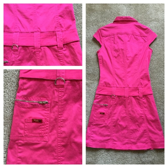 Y2K HOT BARBIE PINK Chic Belted Shirt Dress 🥵💄 - Picture 3 of 4