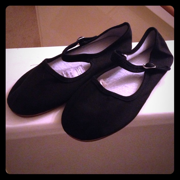Black Canvas Mary Jane shoes