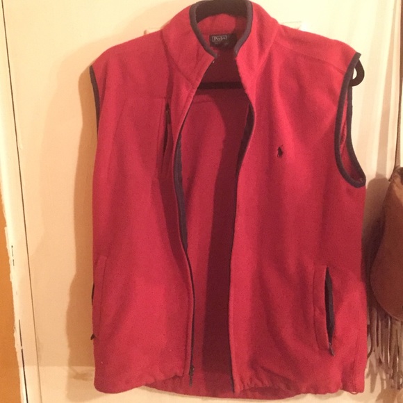 Red And Navy Blue Polo Vest