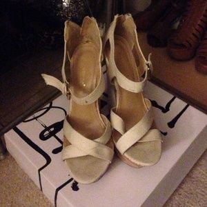 White - gently used shoedazzle wedges
