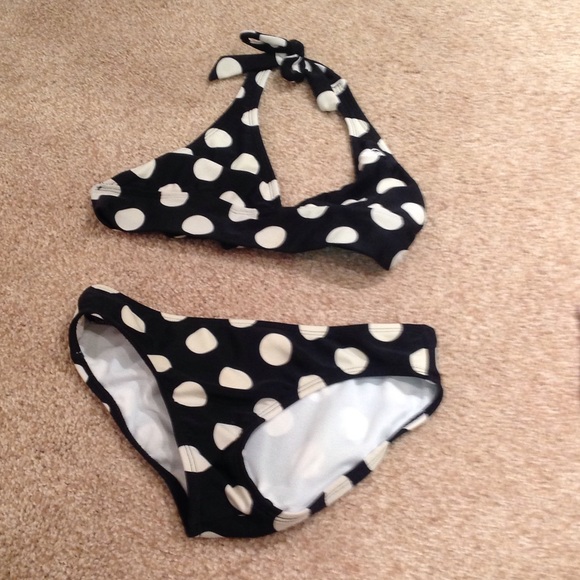 Black and White Polkadot Swimsuit