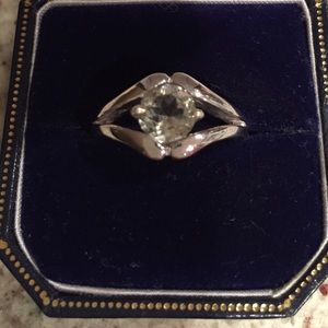 Sterling Silver and Round Green Peridot Ring