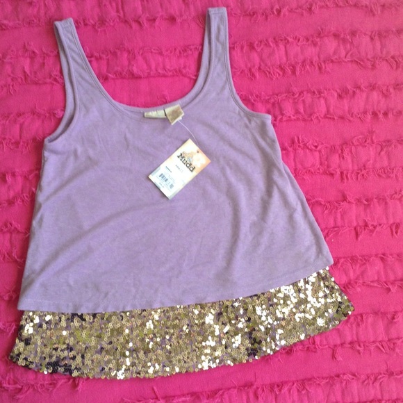 Purple and gold Mudd tank. NWT size s