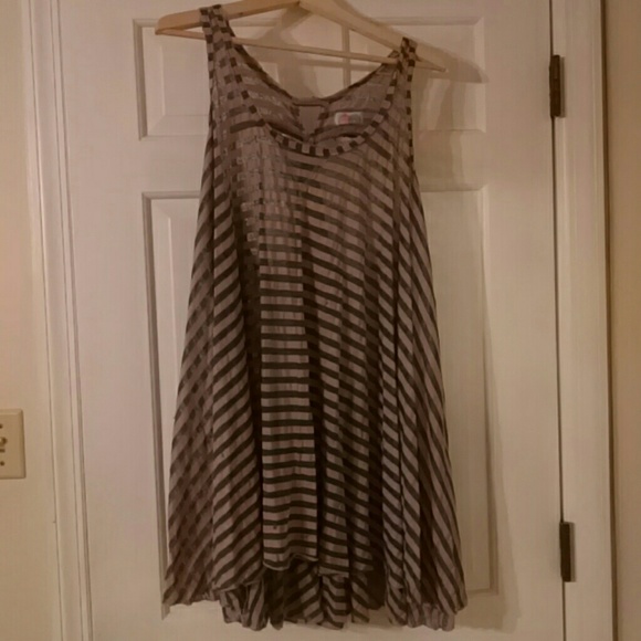 Free People FP Beach sheer tunic pink and gray
