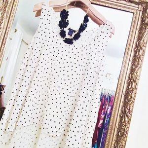 Sheer white and black heart sleeveless top