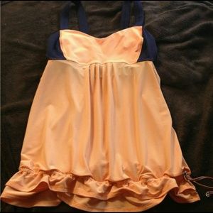 Lululemon orange and navy tank.
