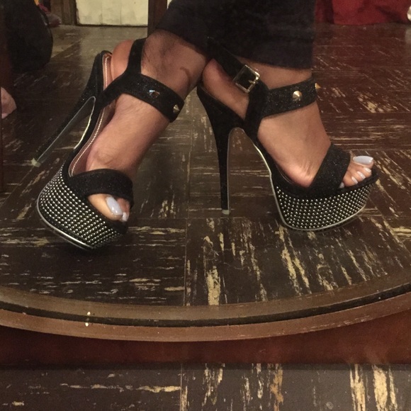 Black and Silver Heels