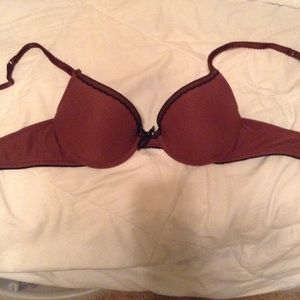Aerie Burgundy push up bra w/ black trim