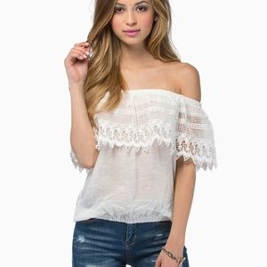 White Crochet Top