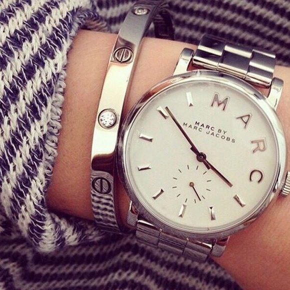 Marc by Marc Jacobs Accessories - Marc by Marc Jacobs Silver Mini Baker Watch