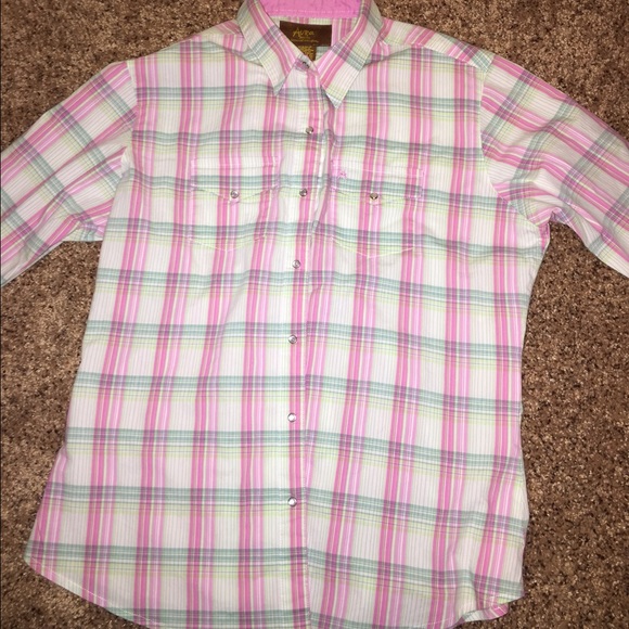 Pink.green.white Aura button up